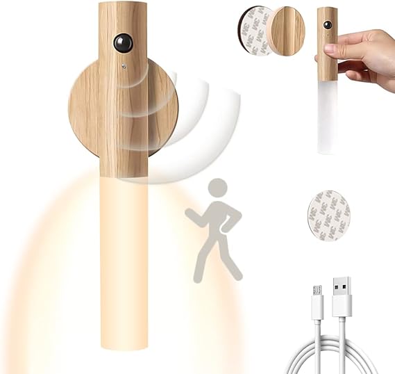 Led Wood Night Light with motion sensor: