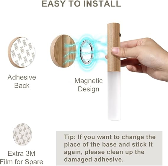 Led Wood Night Light with motion sensor: