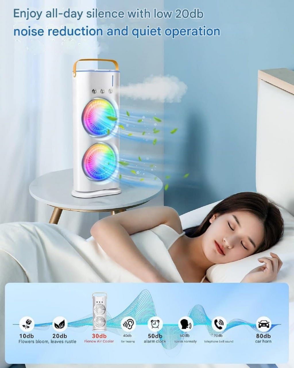 Portable Tower Mist Spray Cooling Fan + Get Special Gift Free