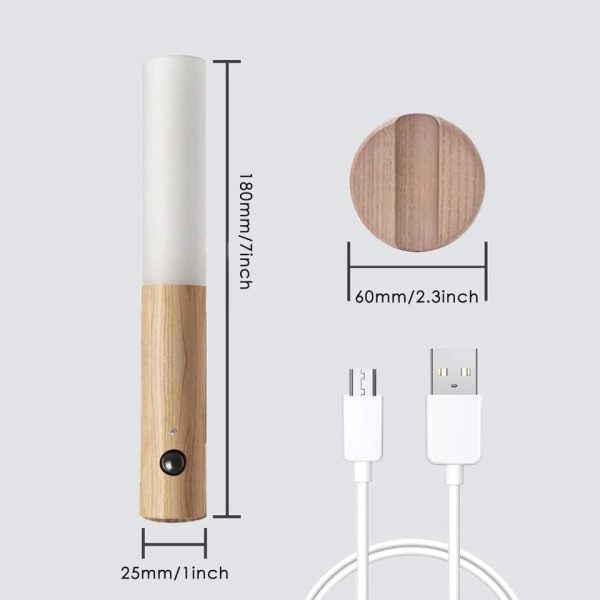 Led Wood Night Light with motion sensor: